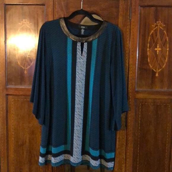 Alfani Professional Casual Color Block Professional Oversized Tunic Dress - Picture 2 of 8